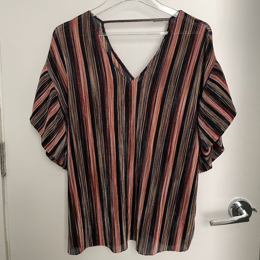 Anthropologie Vanessa Virginia Women's Blouse - Multi Colored V-Neck